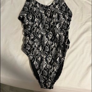 Snakeskin onepiece swimsuit